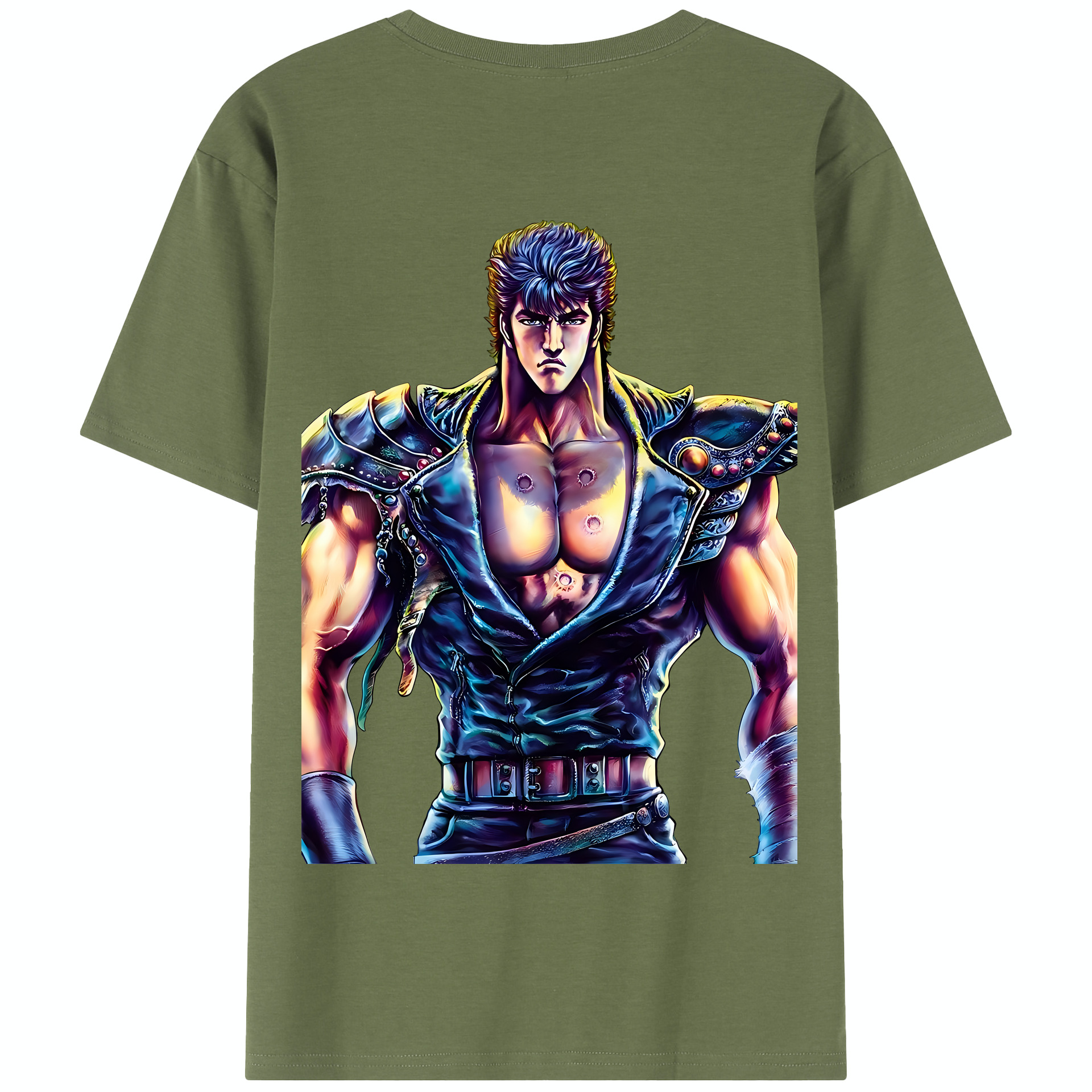 （画像用） 北斗の拳 Fist of the North Star 綿100％半袖Tシャツ（背面プリント）